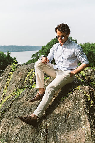 Weekend Oxford Standard Fit - Blue Stripe