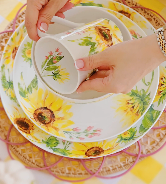  Sunflowers サラダボウル Certified International Golden Sunflowers 189.8 fl. oz