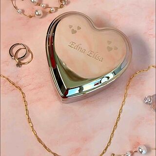 Engraved Silver Heart Jewelry Box