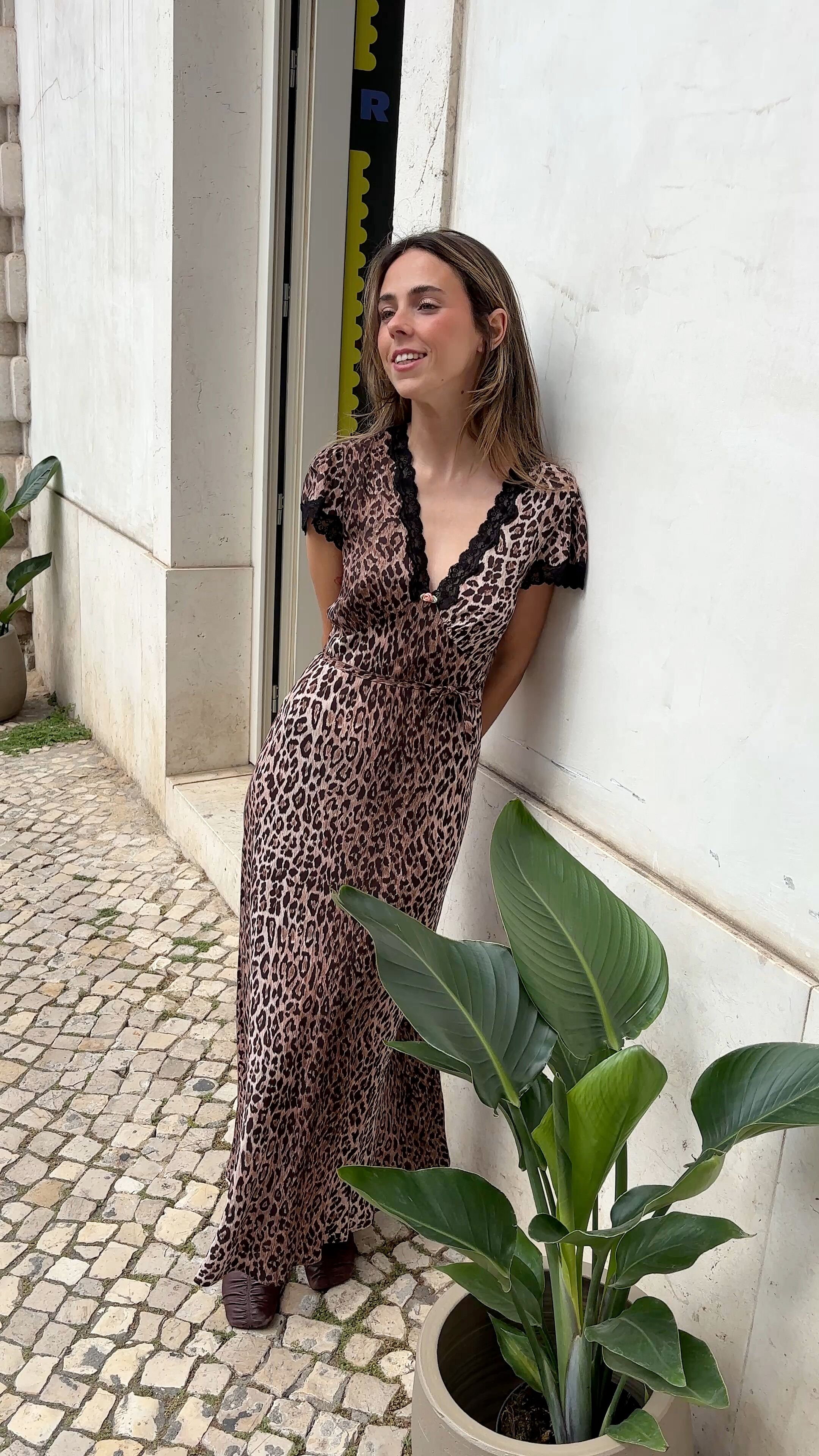 Clarice Midi Dress in Polka Dot Navy | RIXO ⋆