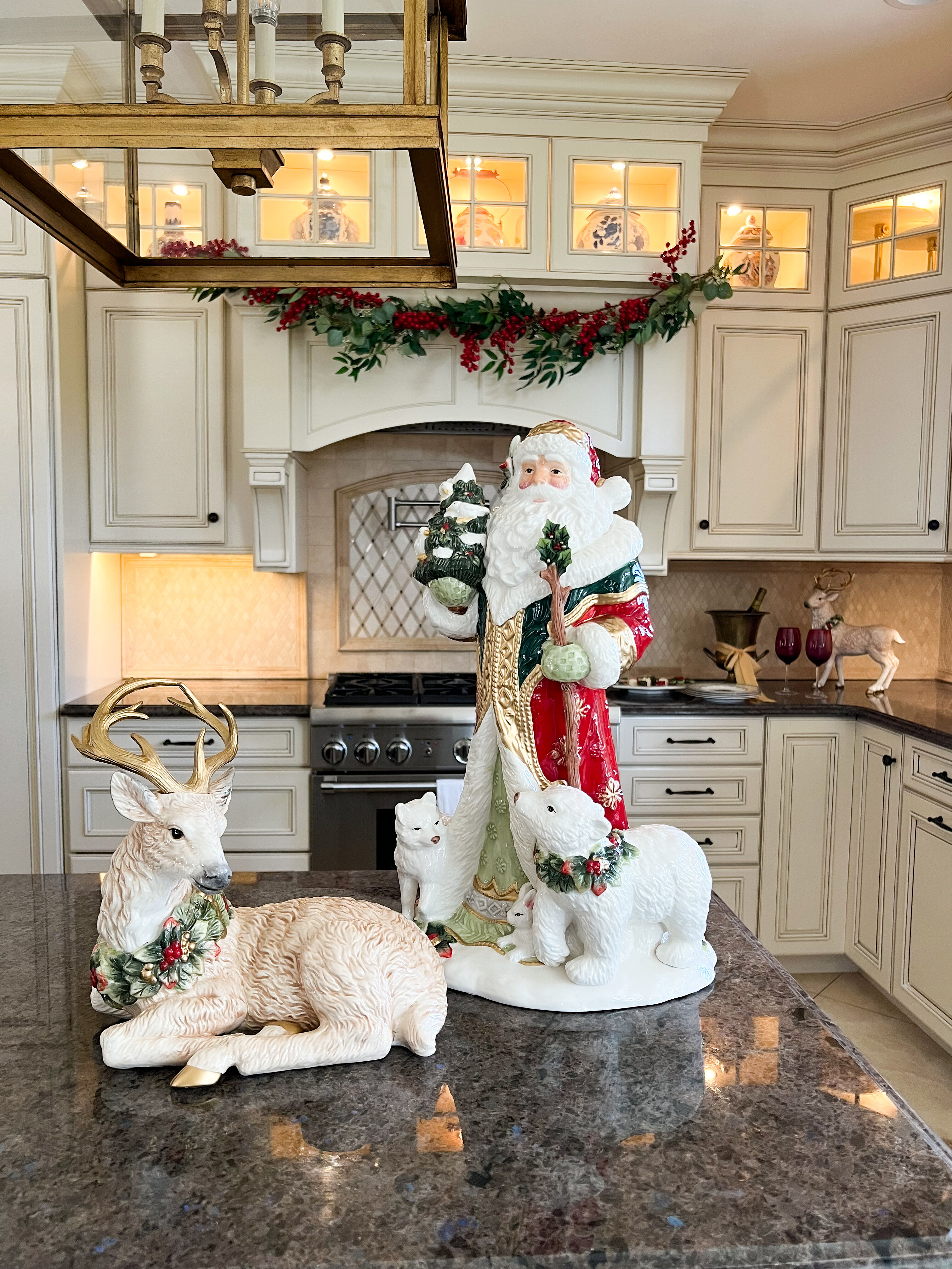 Woodland Holiday Santa Serving Bowl