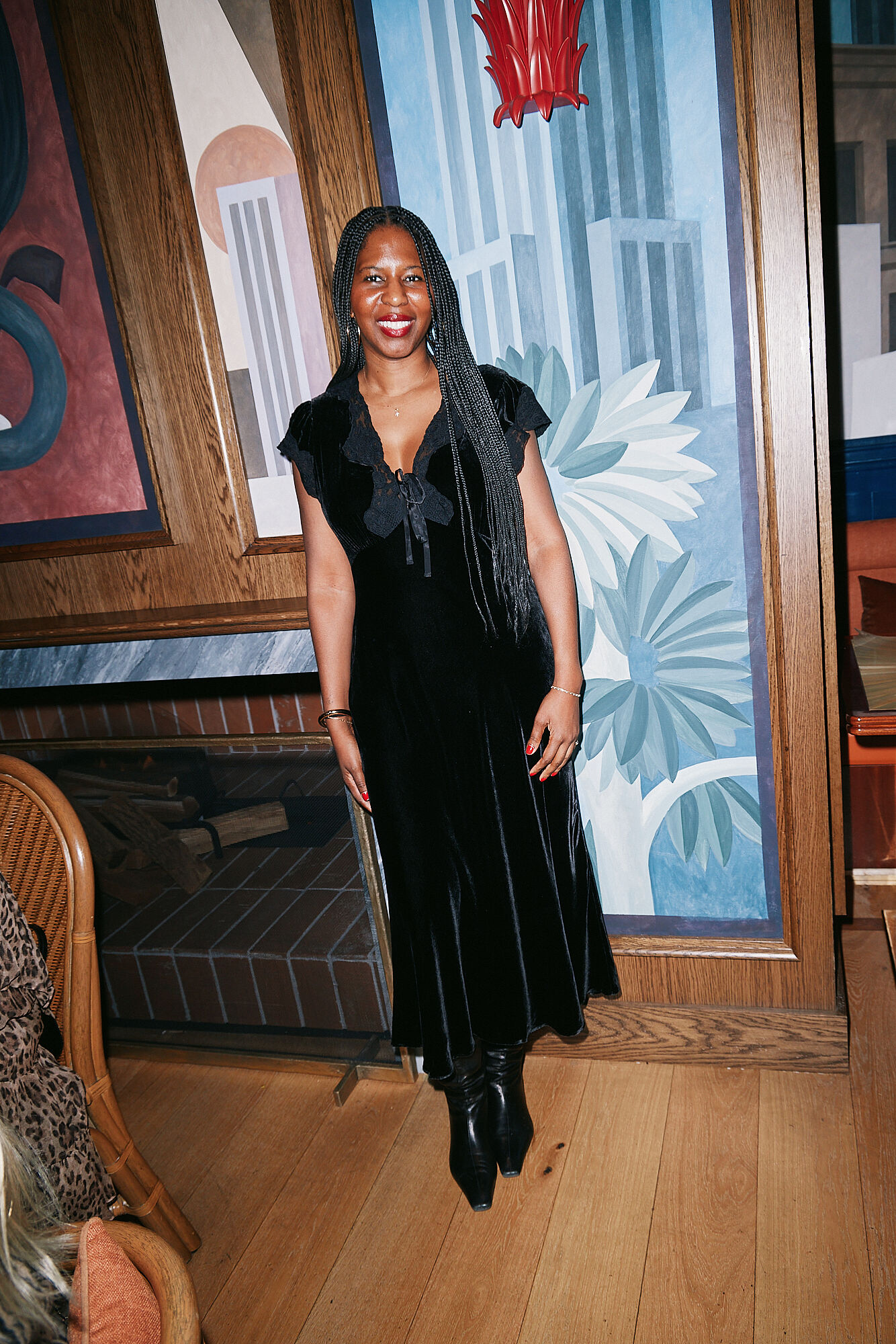 Amari Silk-Velvet Midi Dress in Black | RIXO USA ⋆