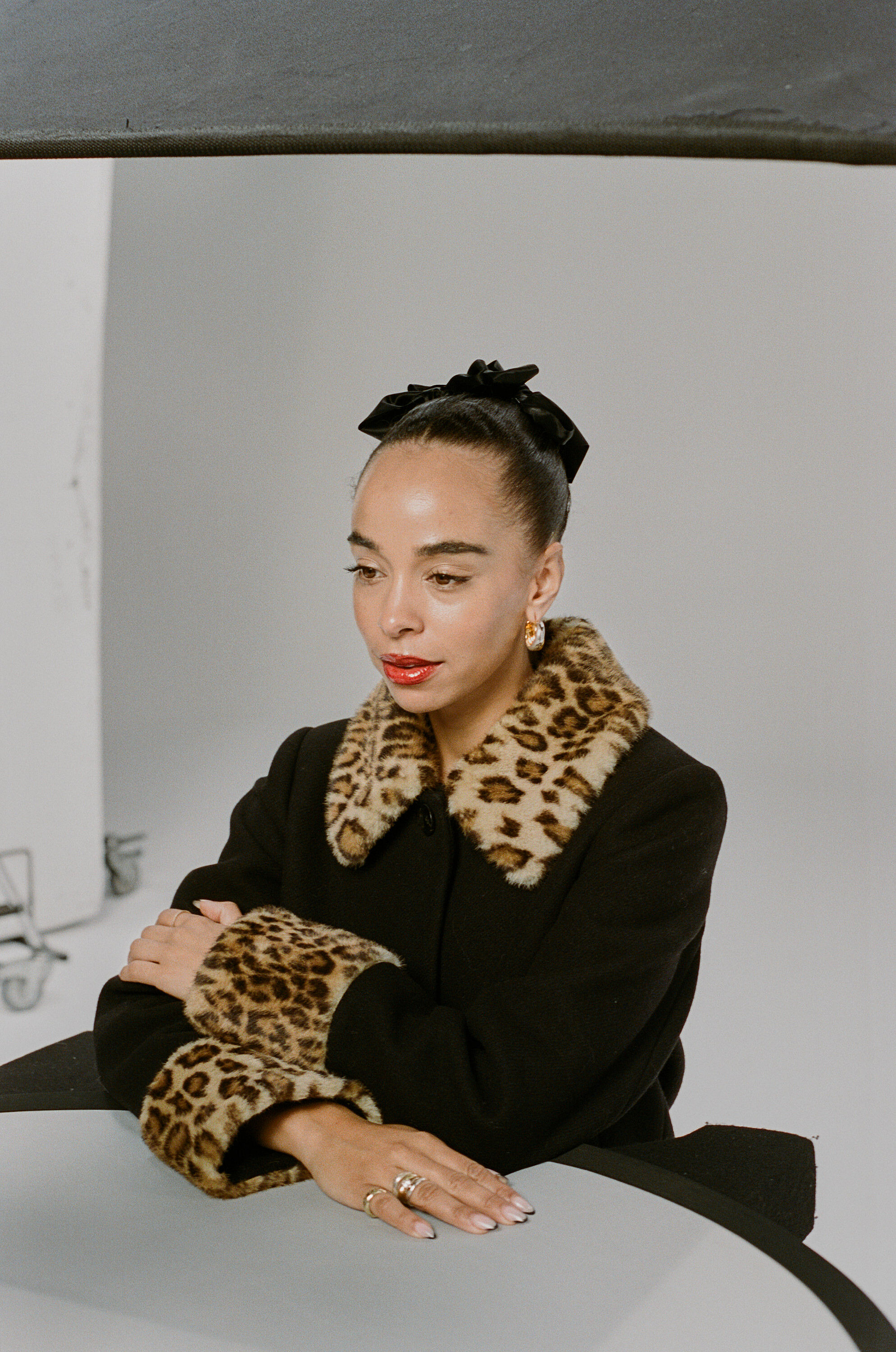 Aldith Wool Jacket in Marla Leopard Black | RIXO USA ⋆