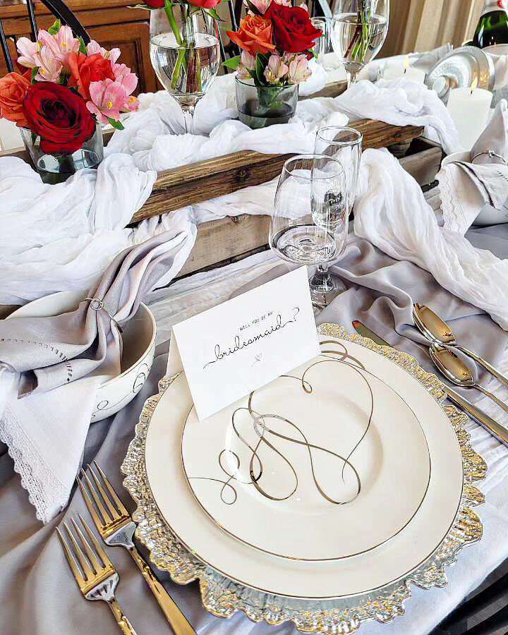 Love Story Cake Knife and Server Set