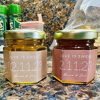 Personalized Hexagon Honey Jars