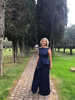 Jacquard Off The Shoulder Side Drape Overlay Gown | Teri Jon