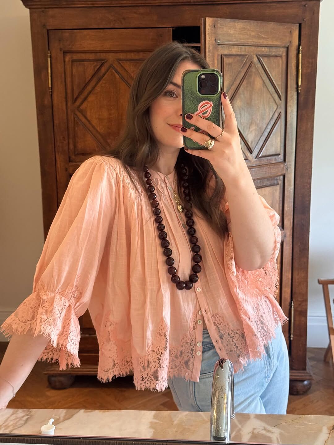 Erika Cotton Blouse in Pink Peach | RIXO USA ⋆