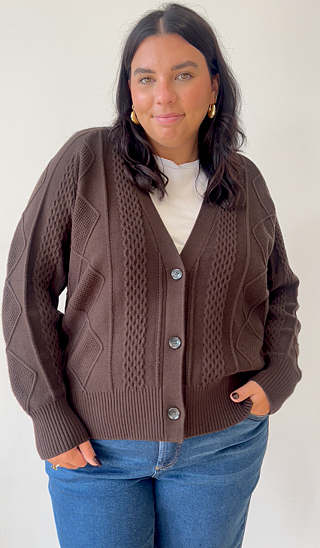 Cable Knit Cardigan - Black – Universal Standard