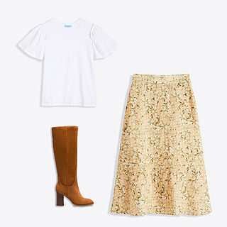 Short Sleeve Easy Knit Top in White