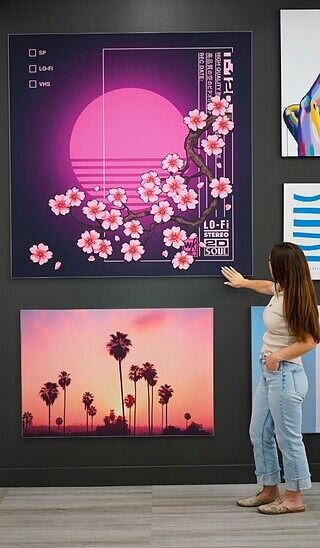 Neon Cherry Blossom VHS Sunset | BIG Wall Décor