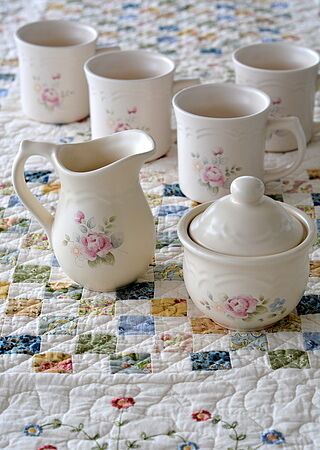 Tea Rose Set of 4 Appetizer Plates