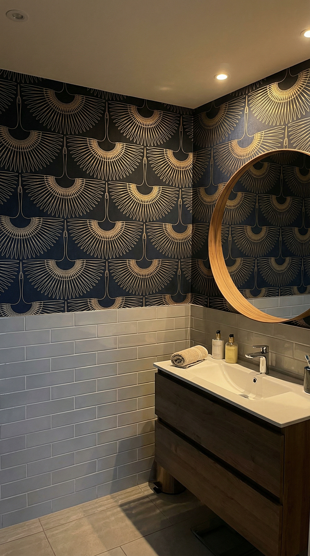 Japanese Crane Harmony Pattern Wallpaper Mural