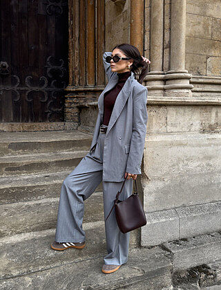 Hope Blazer - Oversized Double Breasted Blazer in Grey Hope Blazer - Oversized Double Breasted Blazer in Grey