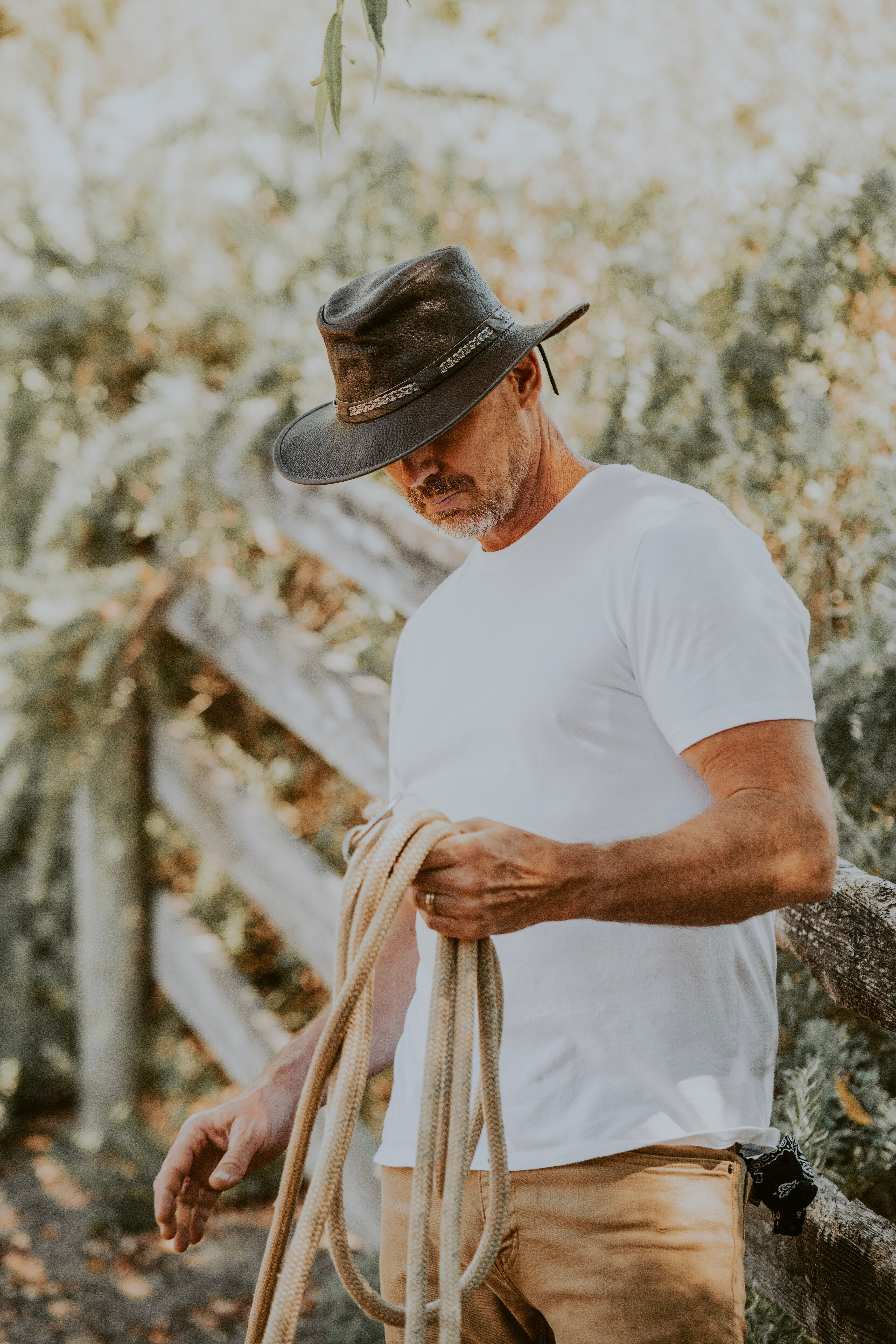 Bison - Mens Leather Packable Hat by 