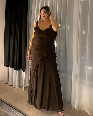showpo asymmetrical dress Shona Joy - La Lune Asymmetrical Gathered Maxi Dress - Powder Blue
