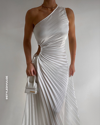 strapless open back dress Olga One Shoulder Cut Out Ruched Dress 2 (XSmall) main image 1
